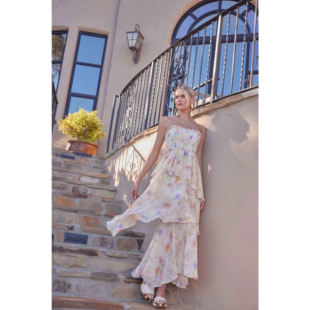 ELLIATT Livette Maxi Dress in Floral Wedding Guest Gala Event Dress size S NWT - Picture 1 of 8